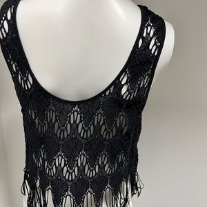 Black free people fringe tank top